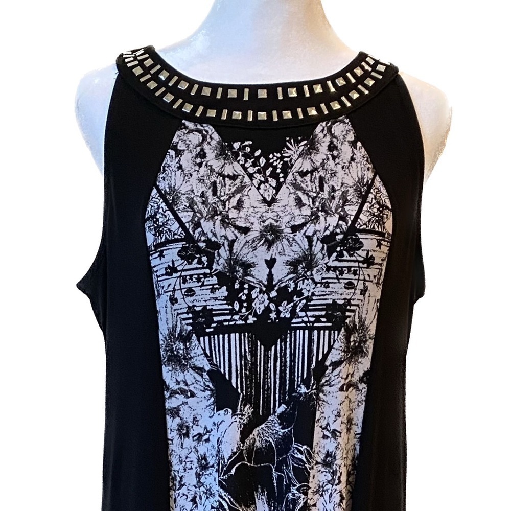 Style&Co Black & White Maxi Dress with Silver Studs Size M